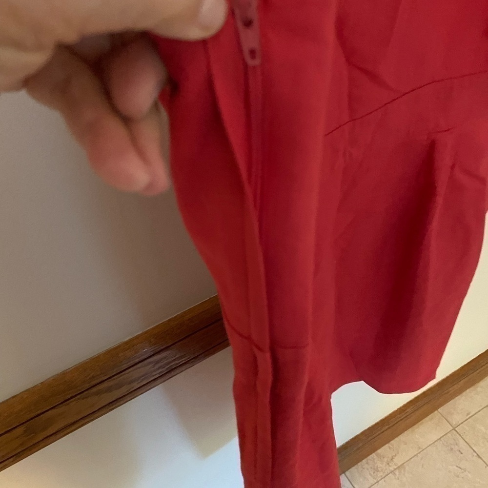 Laura Ashley Vintage Red sleeveless Dress with bow size 12 - Picture 3 of 10